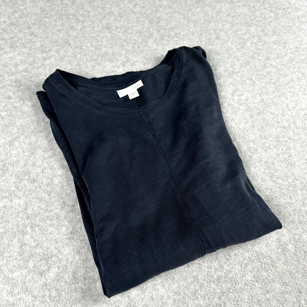 J. Jill Slub Knit Shirt Size L Black 3/4 Sleeve Casual A-Line Top Prima Cotton - Picture 5 of 12